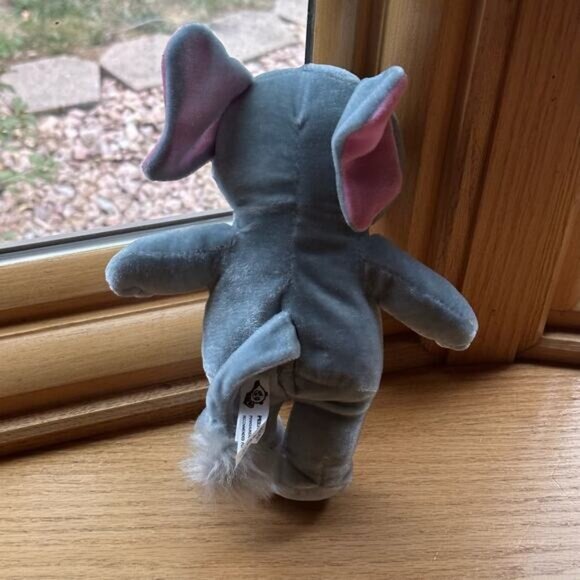 9 inch Peek A Boo Toys Trunk Up Lucky Elephant Plush - Picture 2 of 3